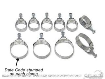 Picture of Hose Clamp Set (6 Cyl, Stamped with '2/64') : C5ZZ8287-6 2-64